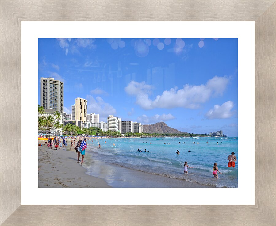 Hawaii Beach Diamond Head  Framed Print Print