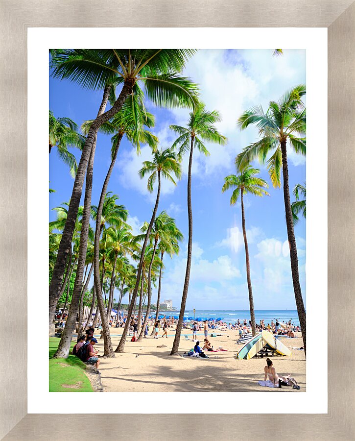 Hawaii Palms Beach  Framed Print Print