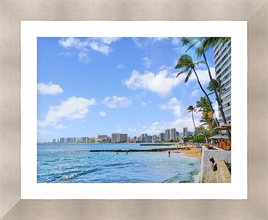 Hawaii Waikiki Beach  Framed Print Print