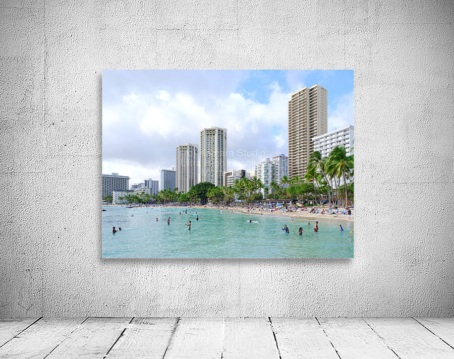 Hawaii Buildings Beach by Kamara Studio   Ultra High Resolution Mural Prints