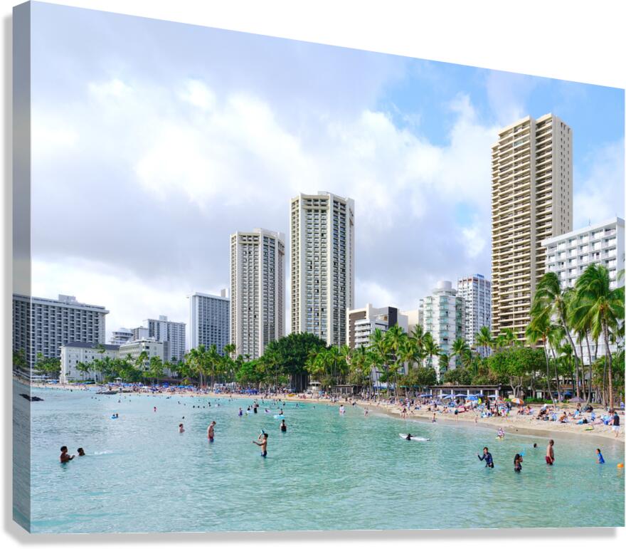 Hawaii Buildings Beach  Impression sur toile